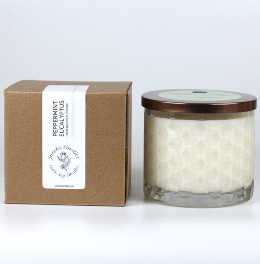 Peppermint Eucalyptus | Handpoured 3-Wick Soy Wax Candle