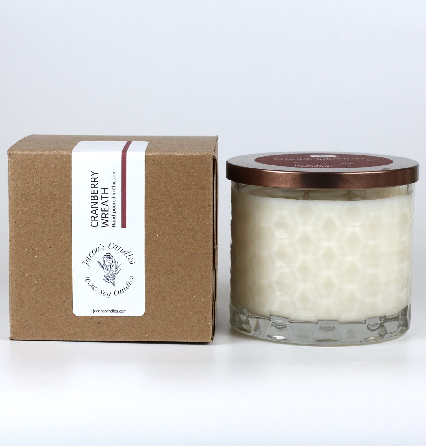 Cranberry Wreath | Handpoured 3-Wick Soy Wax Candle