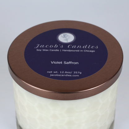 Violet Saffron | Handpoured 3-Wick Soy Wax Candle